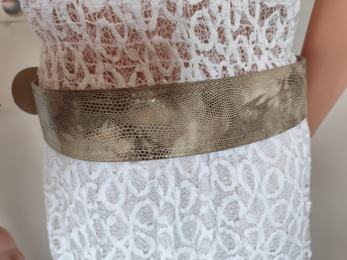 Ceinture large  effet python – Gérard Darel – Made in France –  85 cm