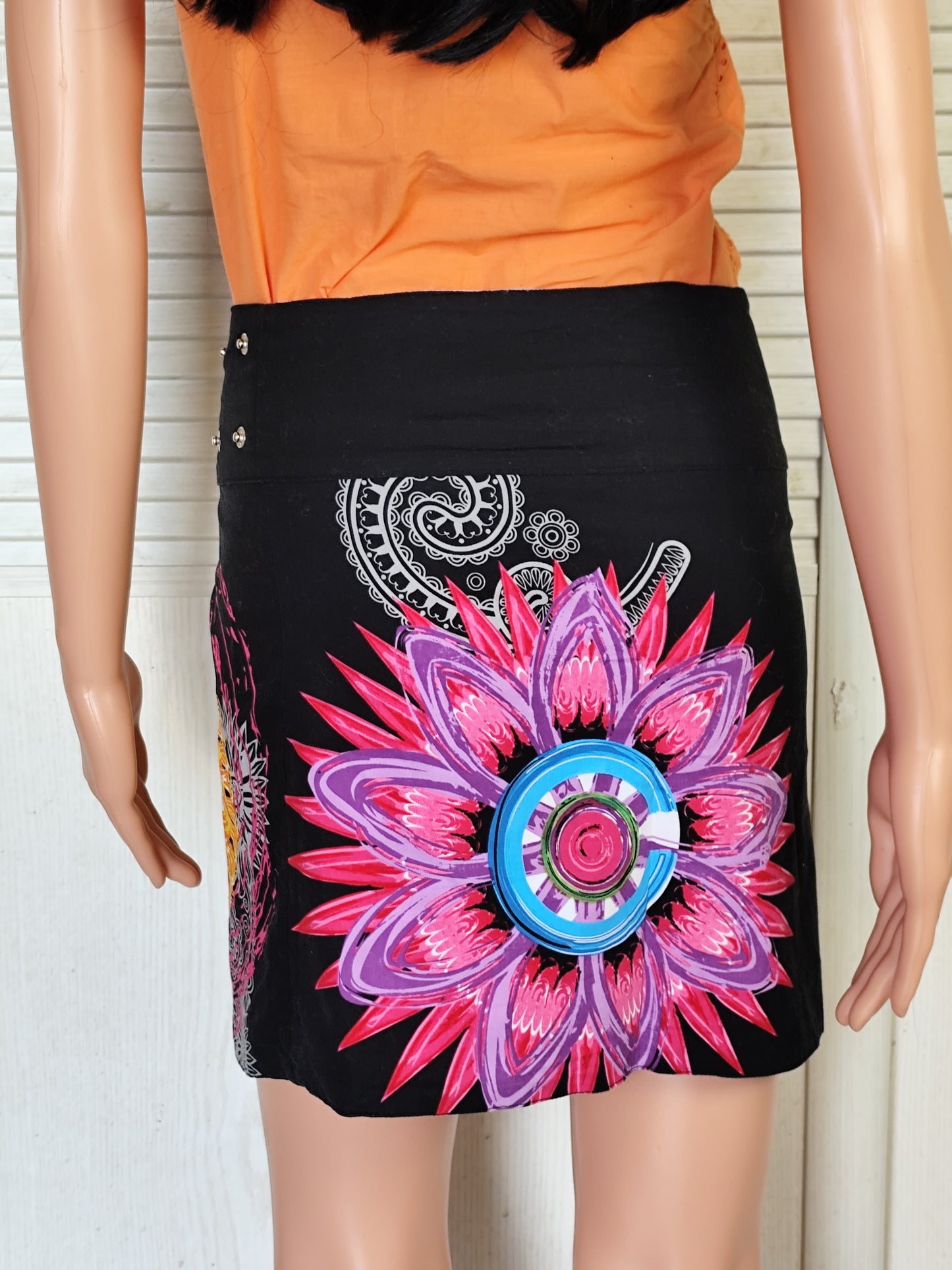 Jupe réversible Coton du Monde motifs mandalas - Taille unique
