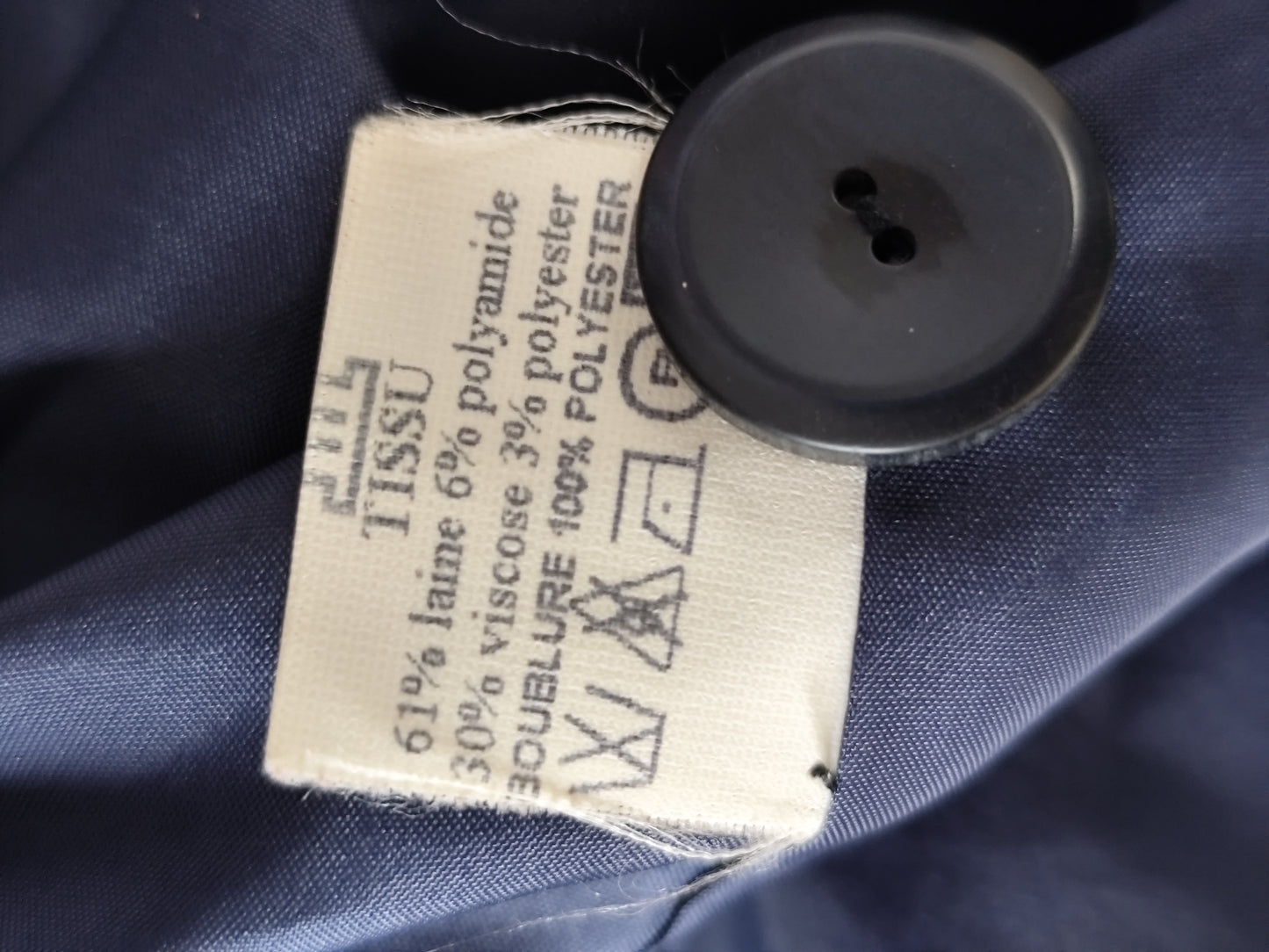 Veste blazer vintage longue à carreaux- 61%  laine – Un Jour Ailleurs – Taille 42