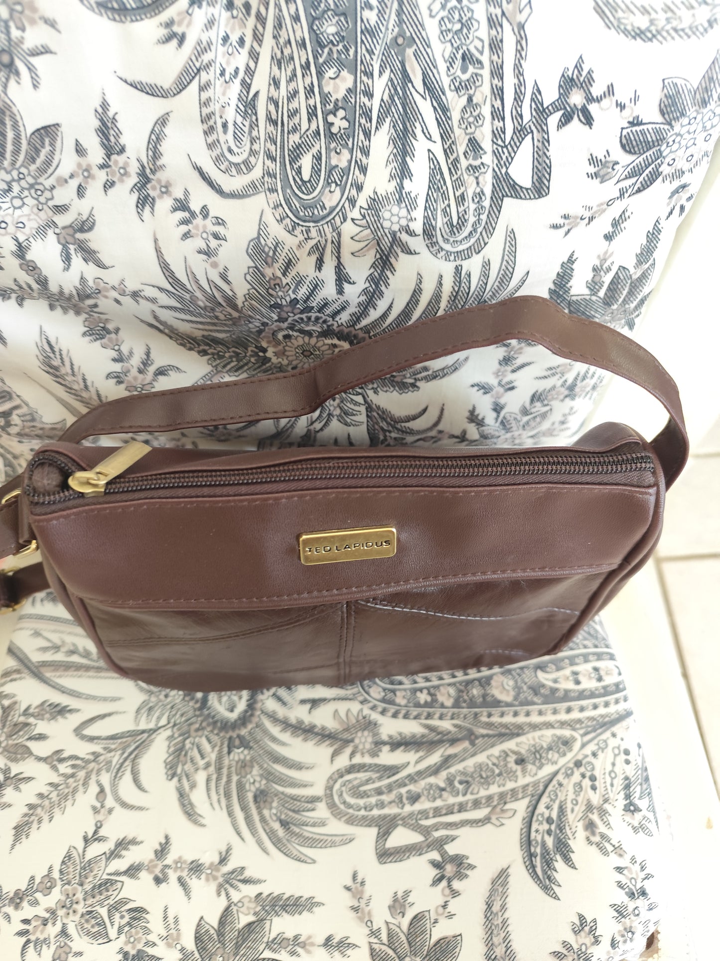 Sac bandoulière marron chocolat – Ted Lapidus