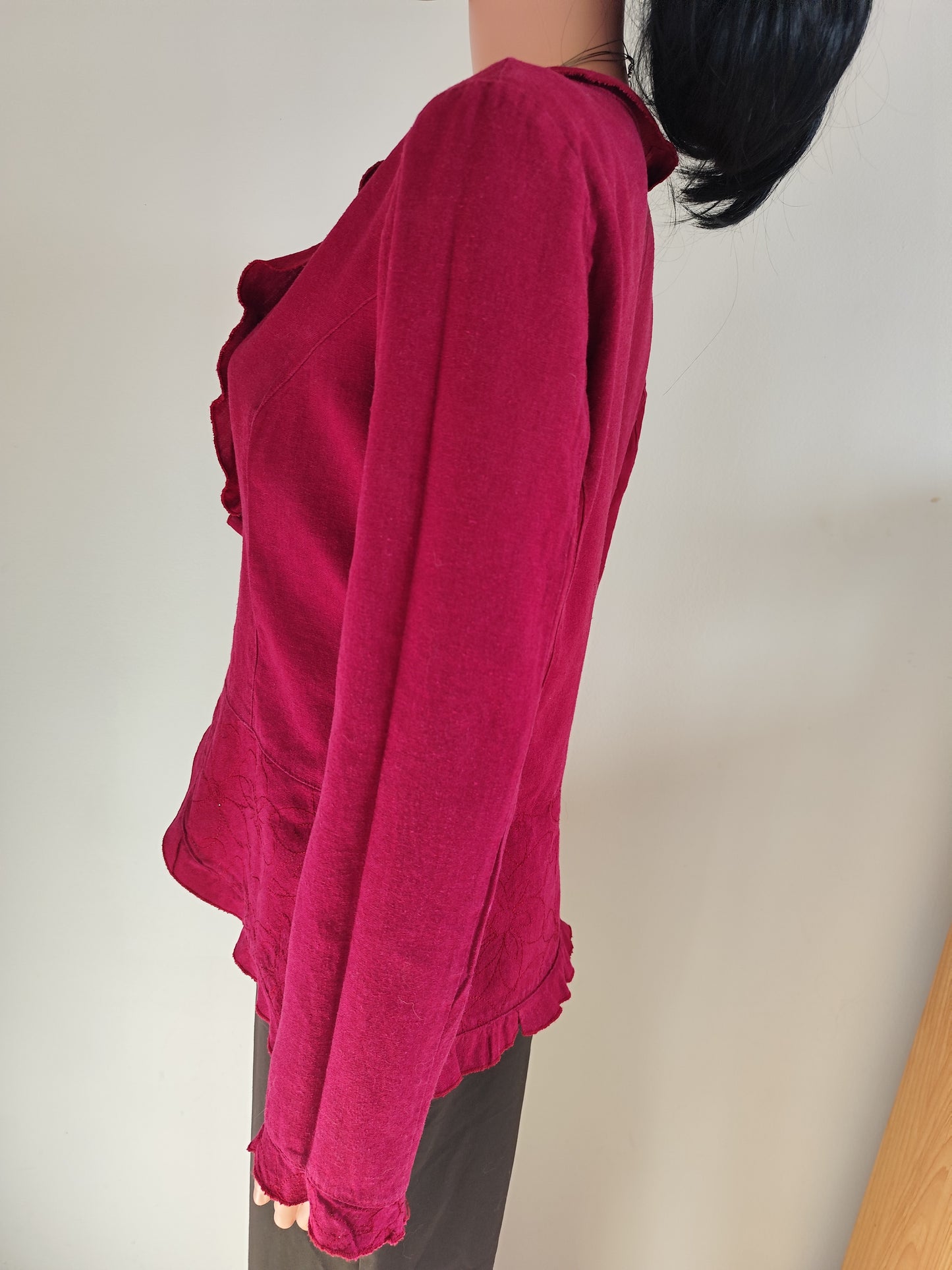 Veste Rouge en Lin Mélangé – Élégance Décontractée - Taille 40/42