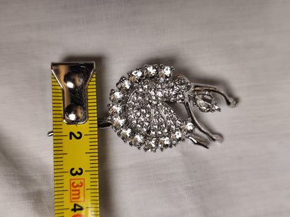 Broche Ballerine Étincelante en Strass