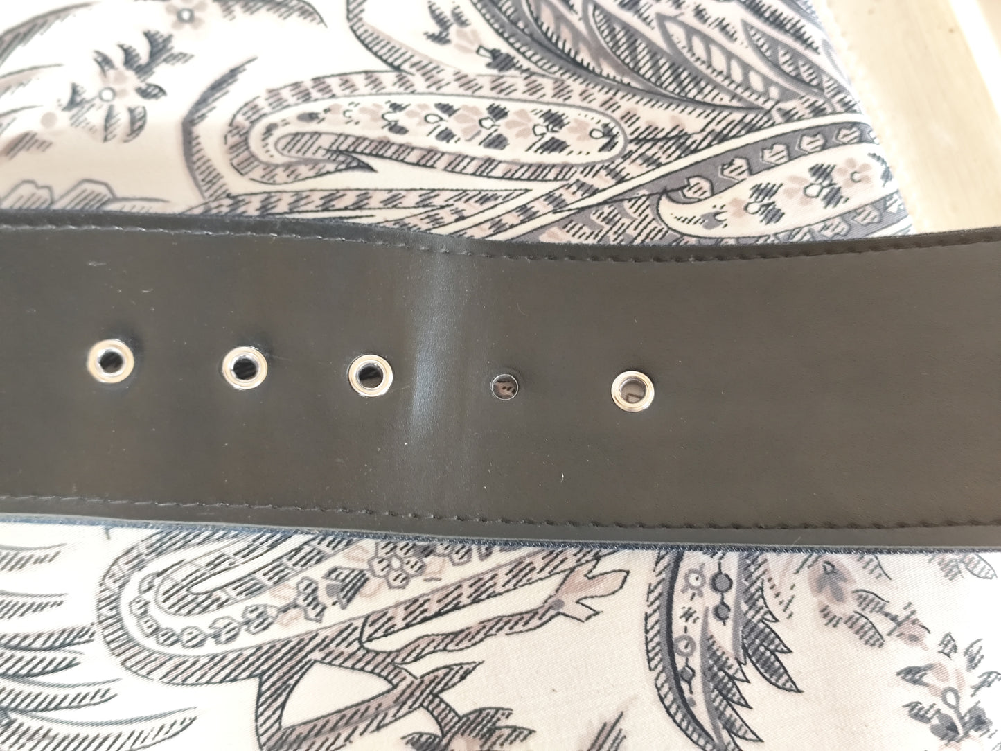 Ceinture large bi-matière denim bleu foncé – Longueur 100 cm