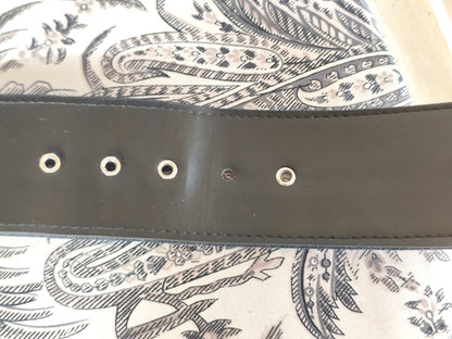 Ceinture large bi-matière denim bleu foncé – Longueur 100 cm