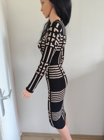 Robe moulante longue graphique Giorgia – Taille 36/38