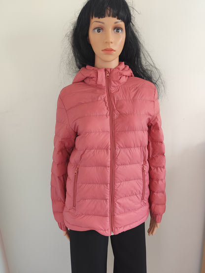 Doudoune légère rose à capuche – Taille 36