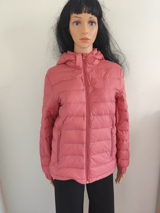 Doudoune légère rose à capuche – Taille 36