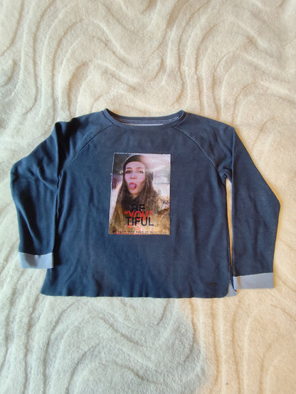 Sweat fin oversize Creeks – Bleu – Taille S