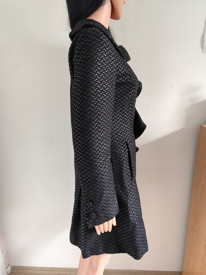 Manteau noir texturé à col structuré– Naf naf – Taille 38