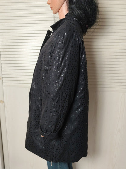Manteau noir texturé brillant – C. Missaro – Taille 46