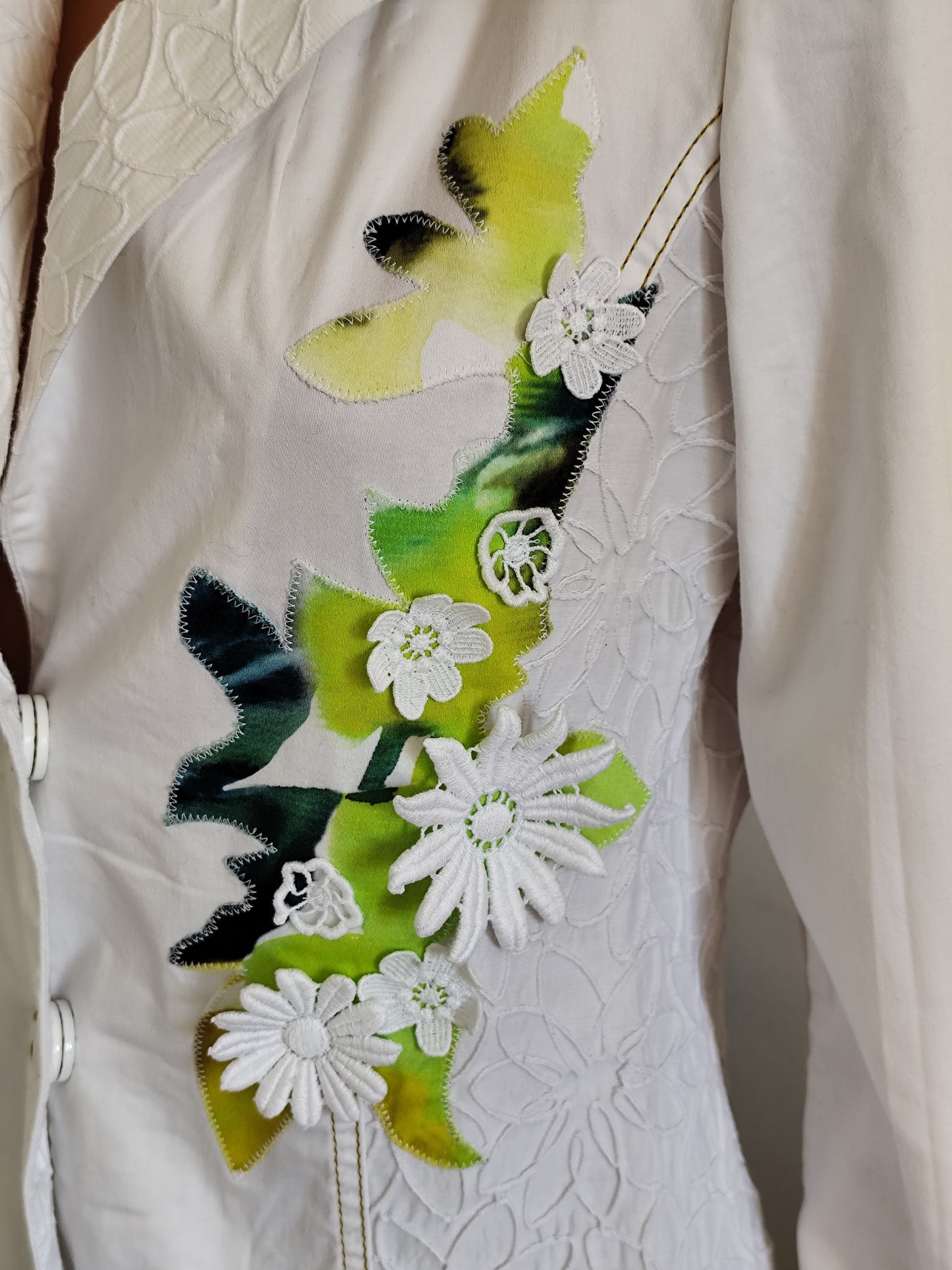 Chemisier vintage Fuego Woman – broderies appliquées & détails couture – T40