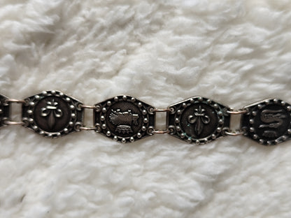 Bracelet Médaillons Armoiries de Blois Argenté Vintage – Héritage & élégance