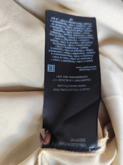 Blouse imprimée marron dorée fluide – Object – taille 36/38