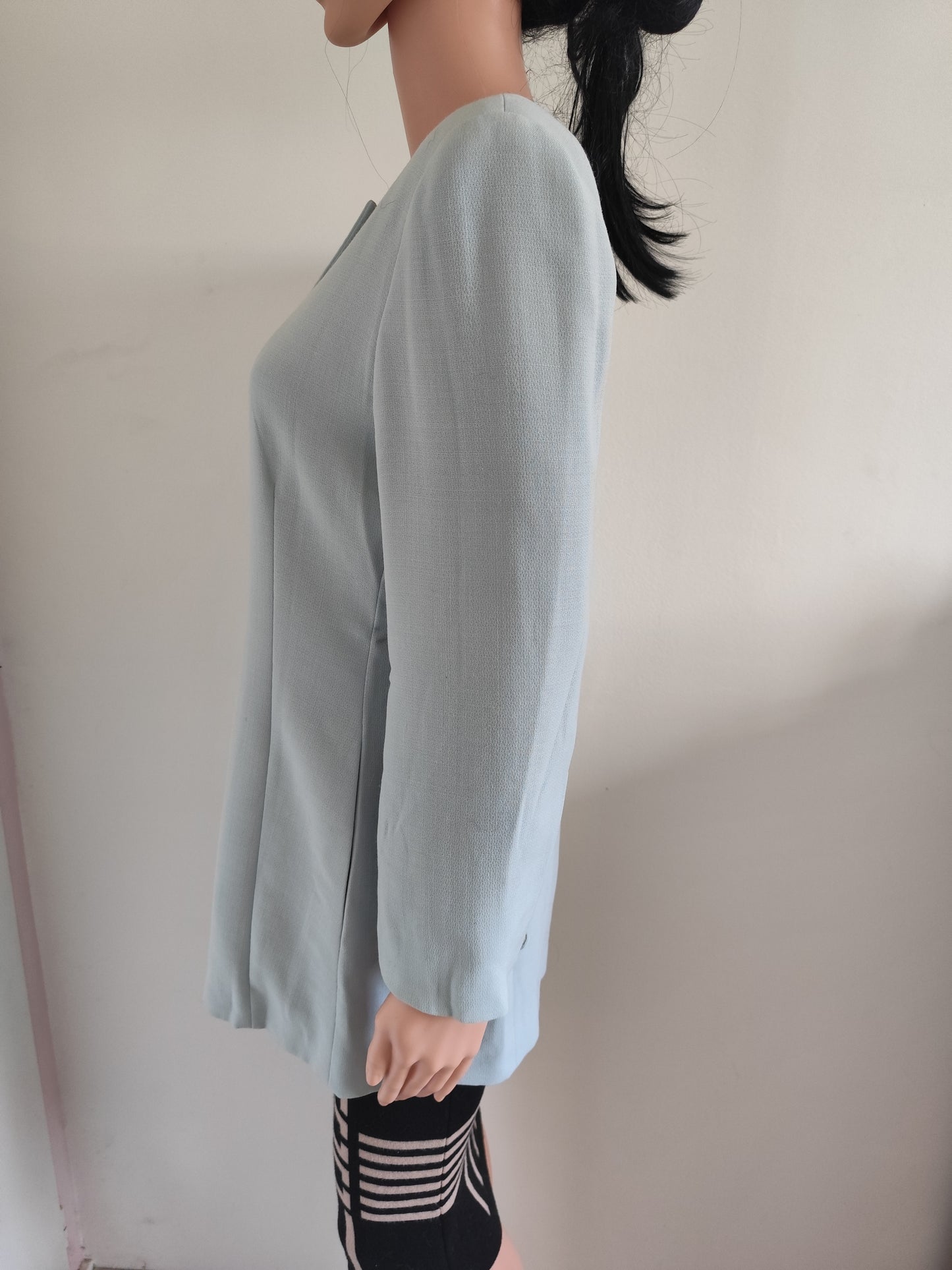 Veste longue droite bleue clair -Marque 1 2 3 – Taille 38