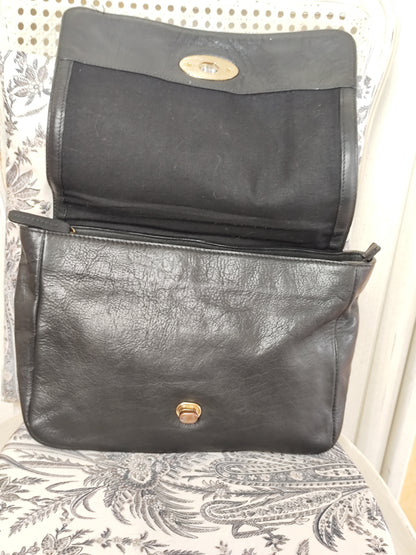 Sac cartable noir en cuir – Minelli – 36x20x10 cm