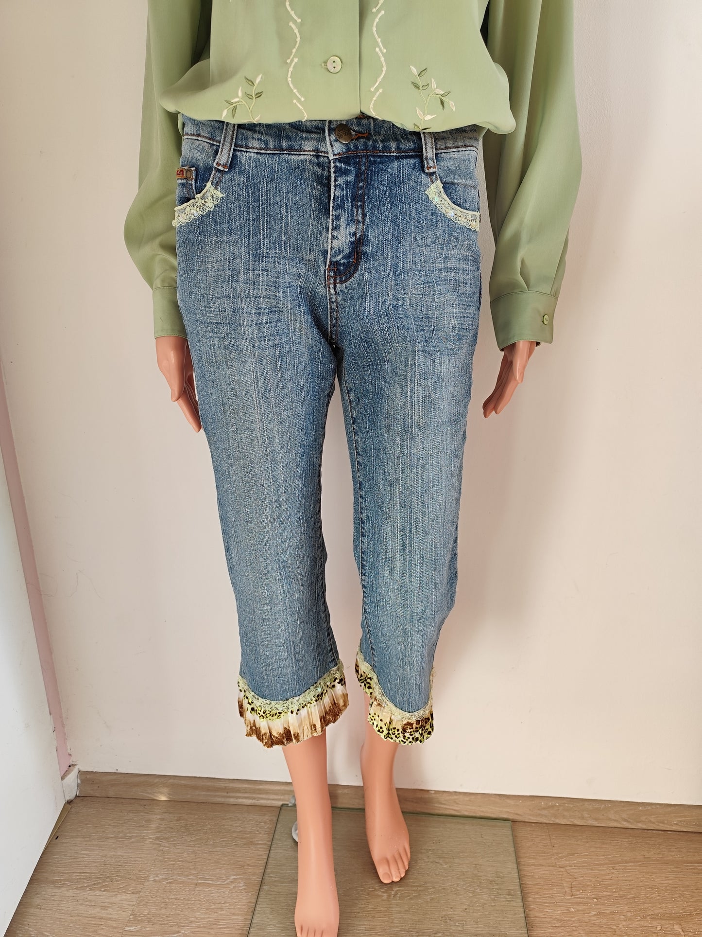 👖 Pantacourt en jean Choklate Paris – Taille 36/38 👖