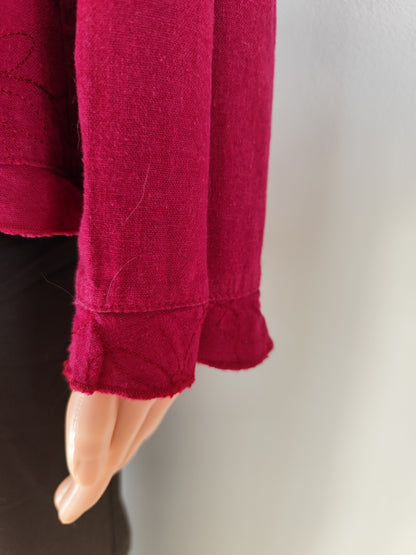 Veste Rouge en Lin Mélangé – Élégance Décontractée - Taille 40/42