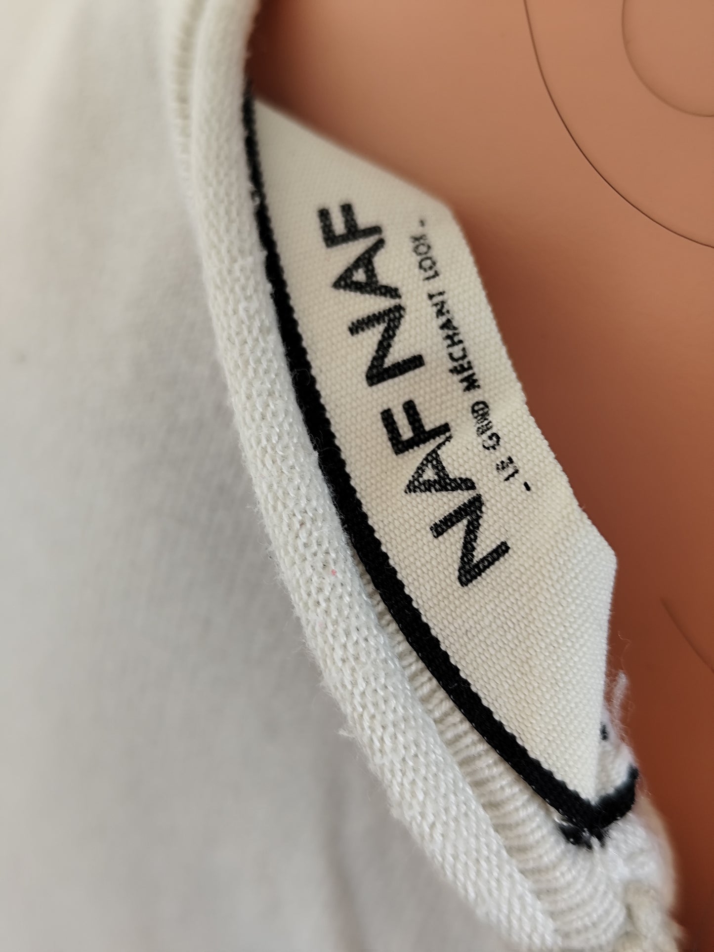 Pull blanc col brodé NAF NAF – Taille  36/38