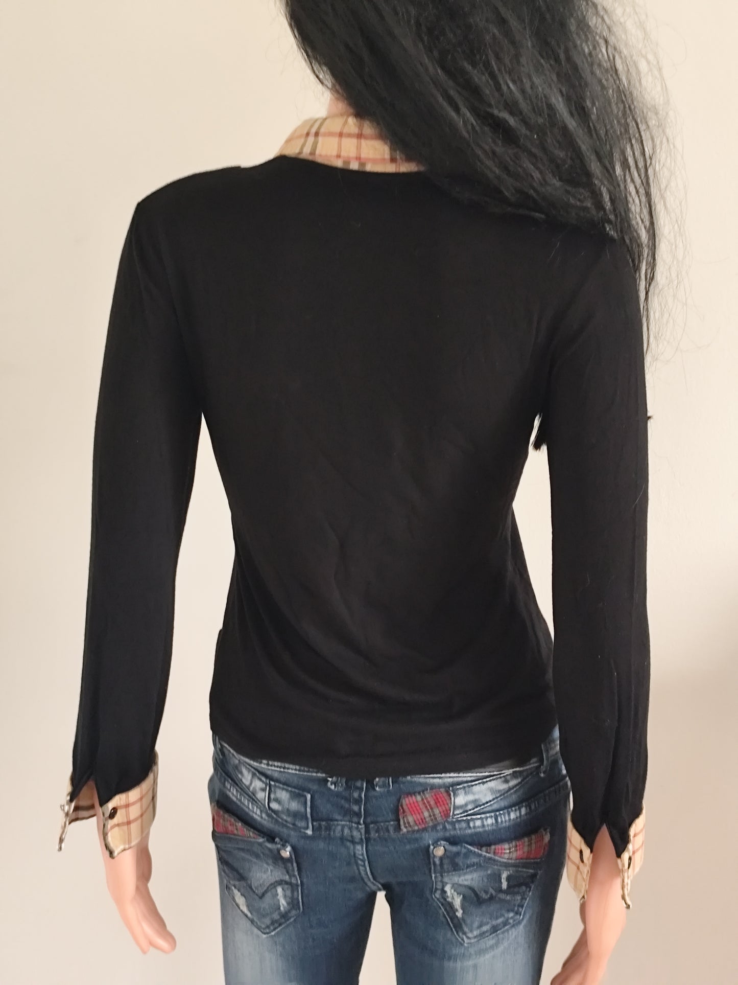 Top noir col chemise écossais Xanaka y2k - Taille 36/38