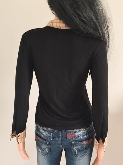 Top noir col chemise écossais Xanaka y2k - Taille 36/38