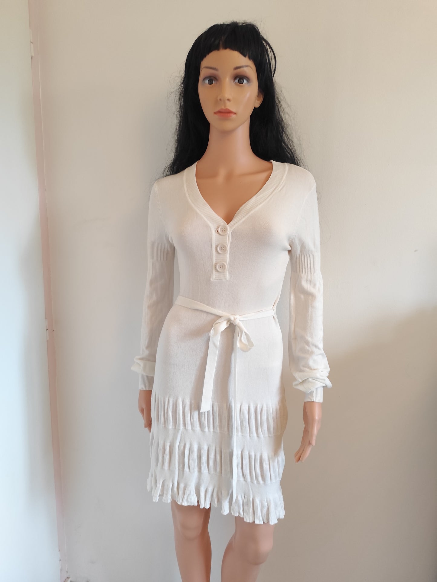 Robe blanche plissée Excelium – Taille 36/38