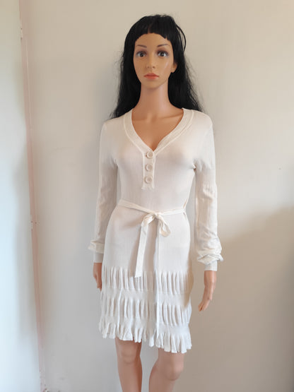 Robe blanche plissée Excelium – Taille 36/38