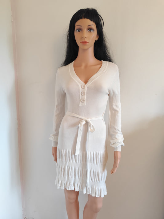 Robe blanche plissée Excelium – Taille 36/38