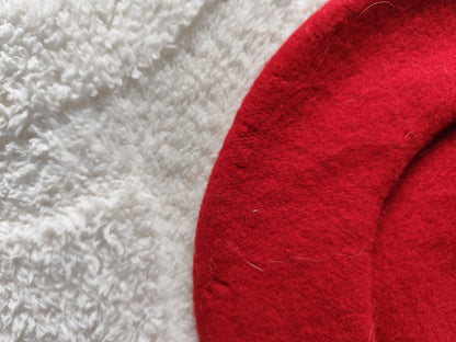 Béret rouge en pure laine