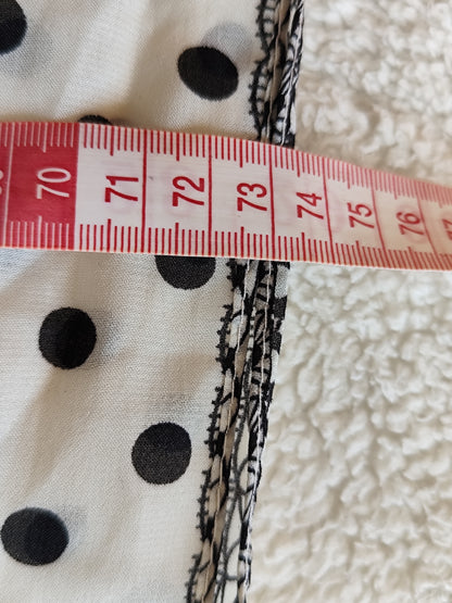 Foulard long à pois noir & blanc - style rétro chic 154x74 cm