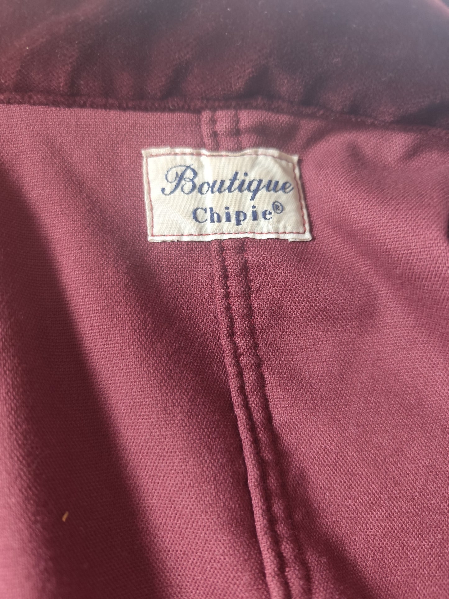 Veste en velours bordeaux Boutique Chipie vintage – taille M 38/40