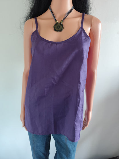 Caraco violet satiné fines bretelles – taille 38/40