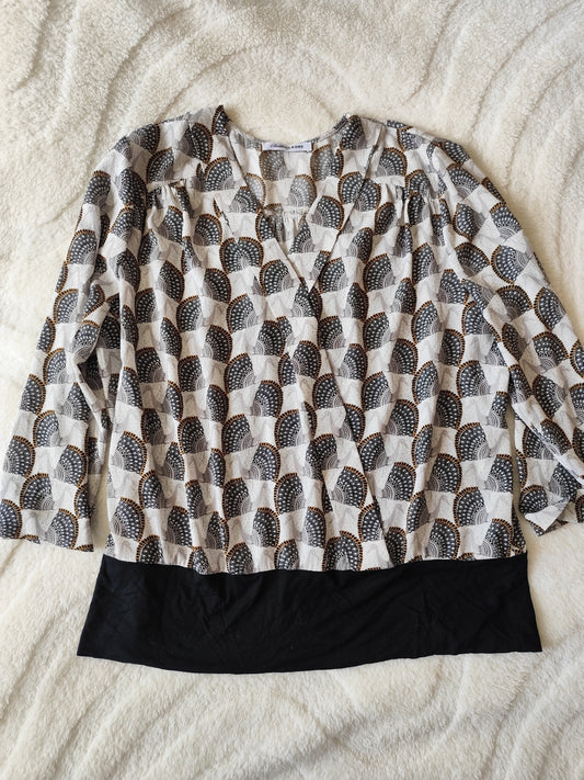 Blouse Christine Laure – Imprimé géométrique – Taille 44