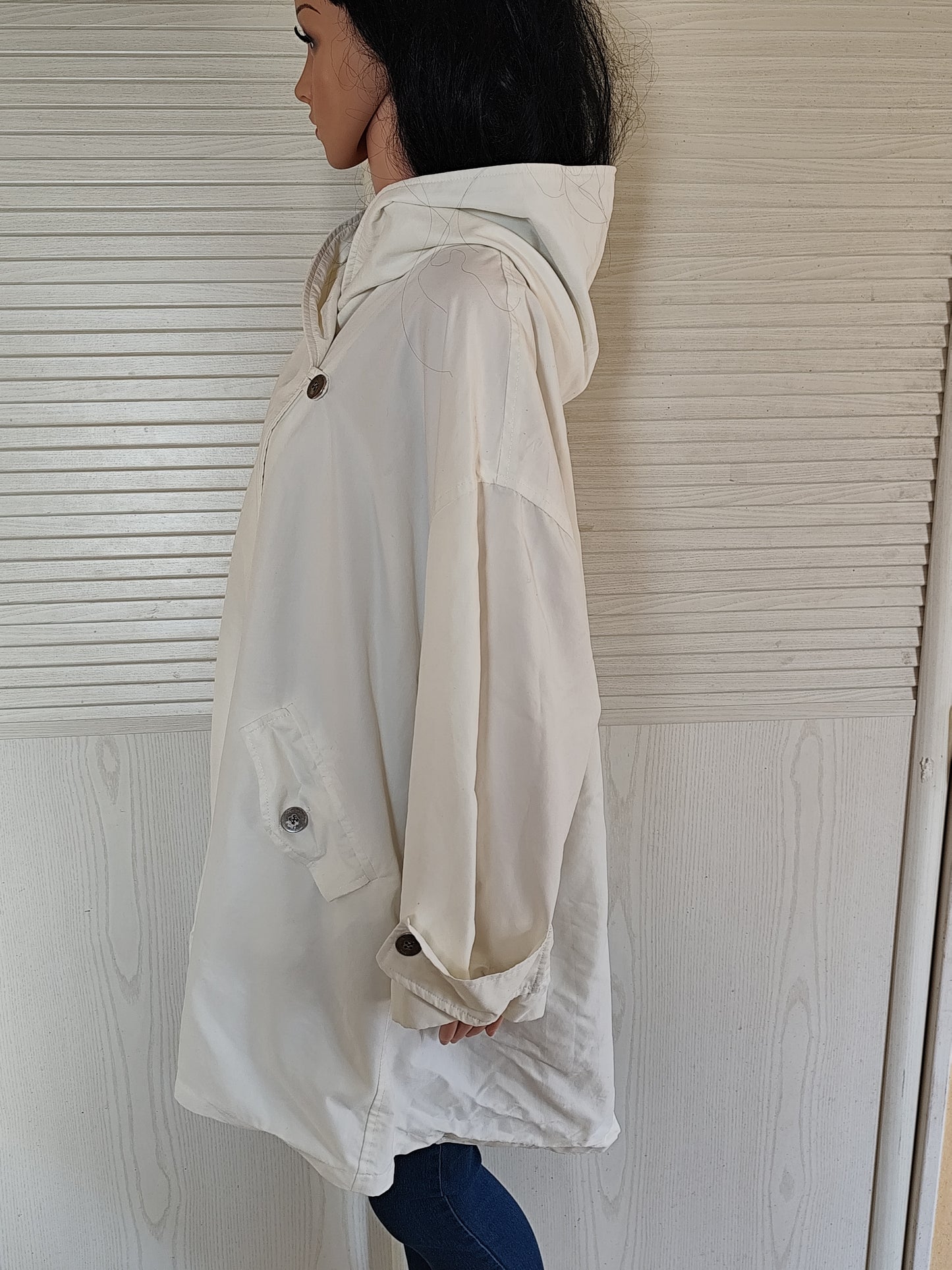 Trench  léger blanc cassé à capuche - Impertinence Paris - Taille unique/oversize 42 au 52