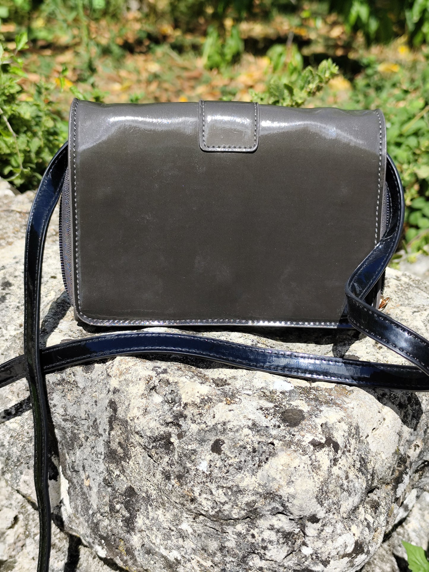 Sac bandoulière Lollipops mini – gris et noir – 18x11 cm