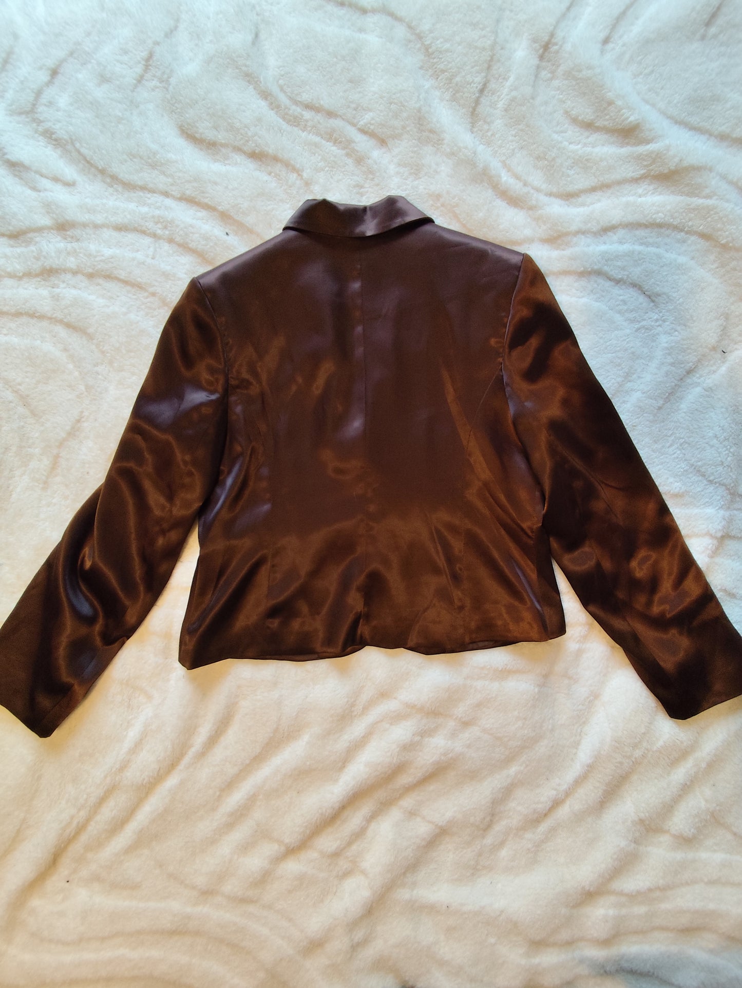 Veste blazer marron satiné Baraci – Taille 40/42