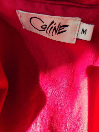 Robe Coline rouge bohème en coton – coupe trapèze A-line - Taille 36/38