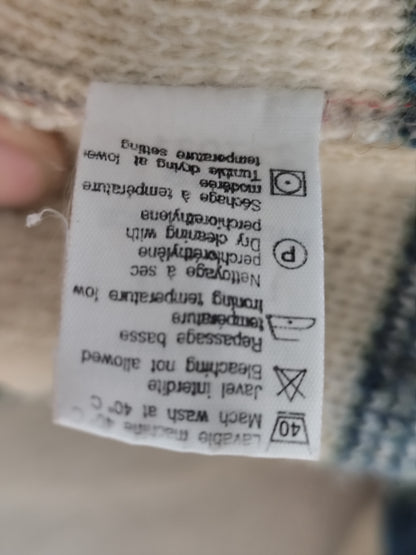 Veste Jacquard vintage à capuche – laine mélangée – T. 46/48