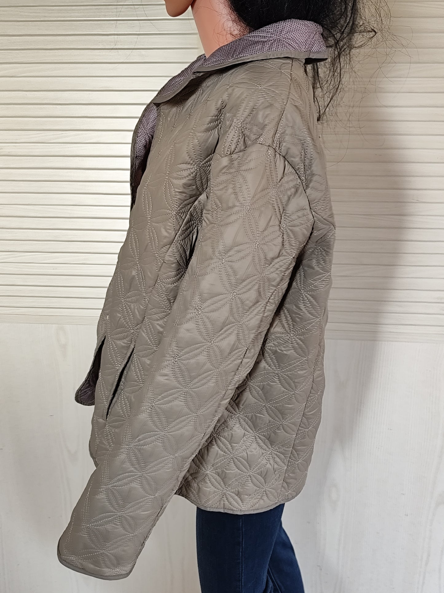 Veste matelassée surpiquée La Maison du Jersey beige taupe - Taille  48