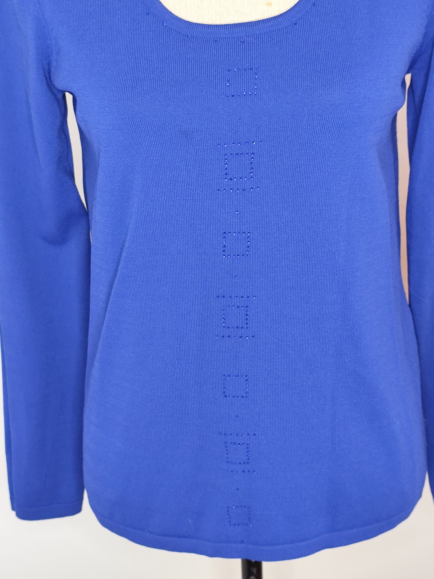 Haut Bleu Électrique Christine Laure – Taille 38/40 – Élégance Structurée