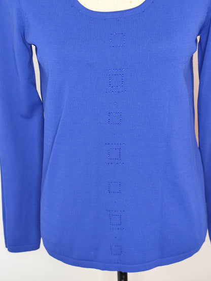 Haut Bleu Électrique Christine Laure – Taille 38/40 – Élégance Structurée