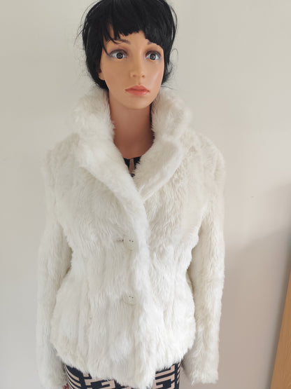 Veste fausse fourrure blanche Ici et Maintenant – T. 38