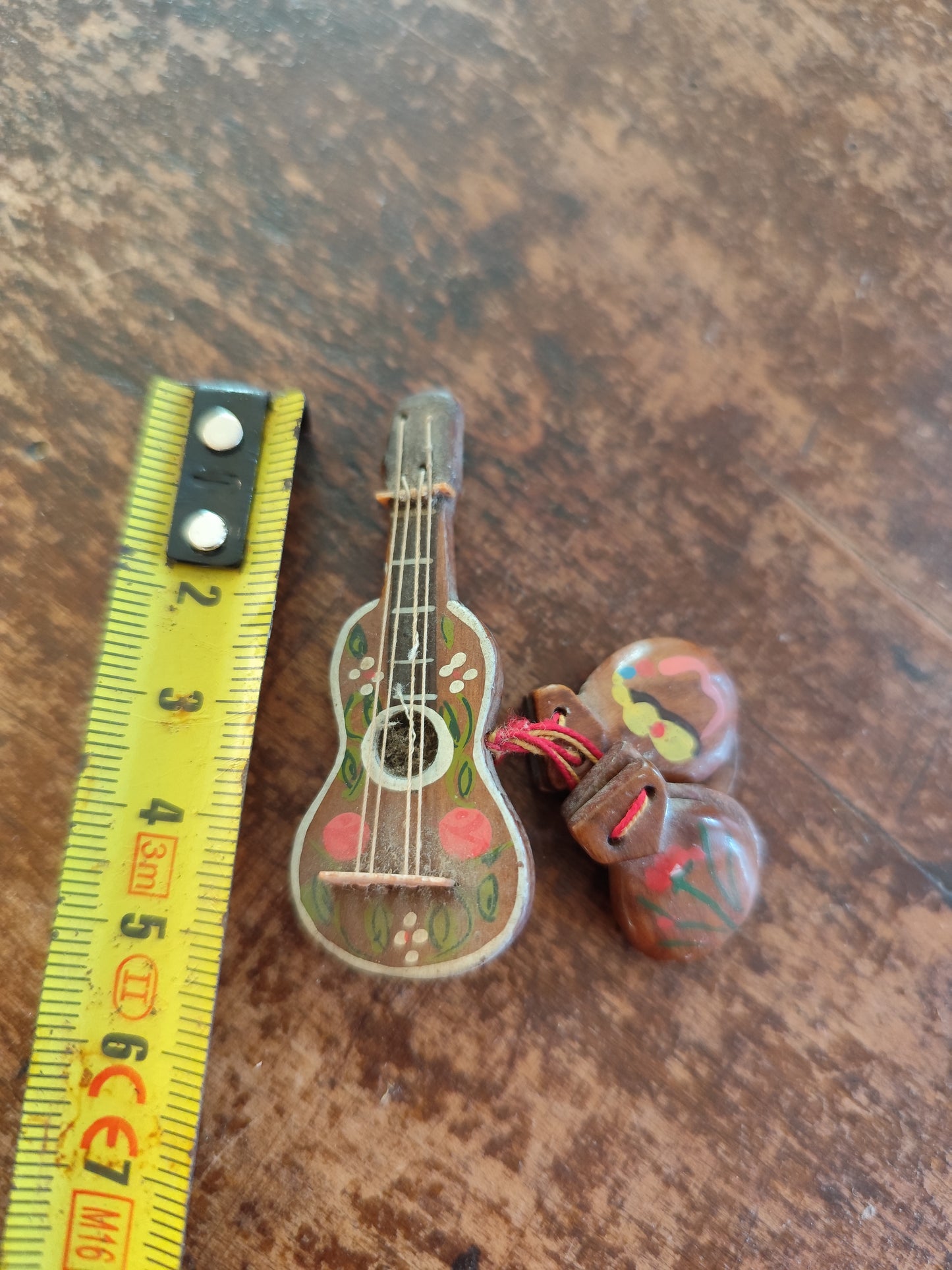 Broche vintage guitare & castagnettes