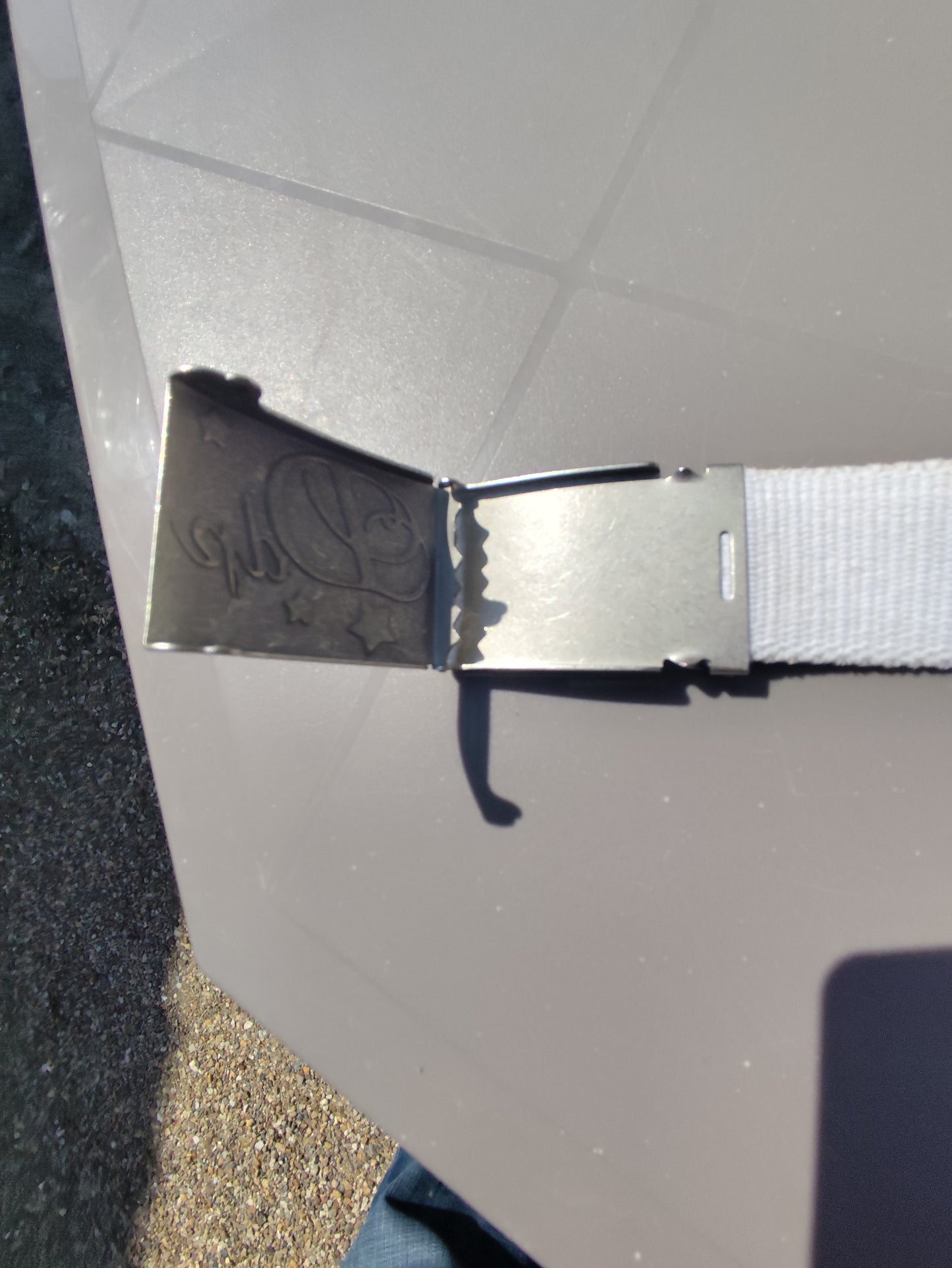 Ceinture blanche cloutée Melle DDP - 95 cm