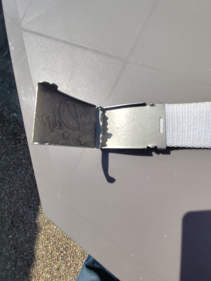 Ceinture blanche cloutée Melle DDP - 95 cm