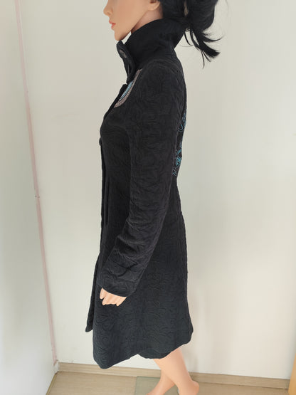 Manteau Desigual noir brodé – T. 38 (convient 36/38)