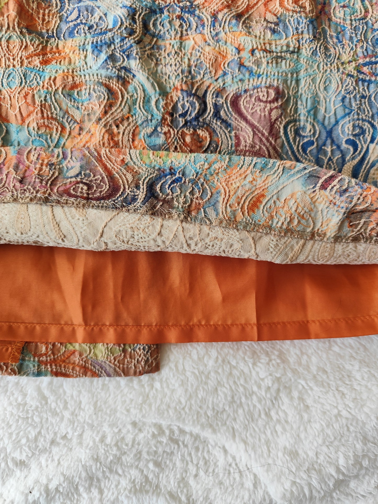 Jupe droite Amalfi – Multicolore texturée – Taille 40/42