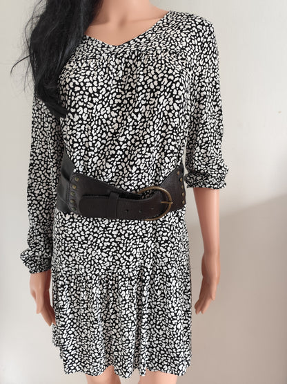 Ceinture large en cuir noir Pepe Jeans – boucle ronde - 80 cm