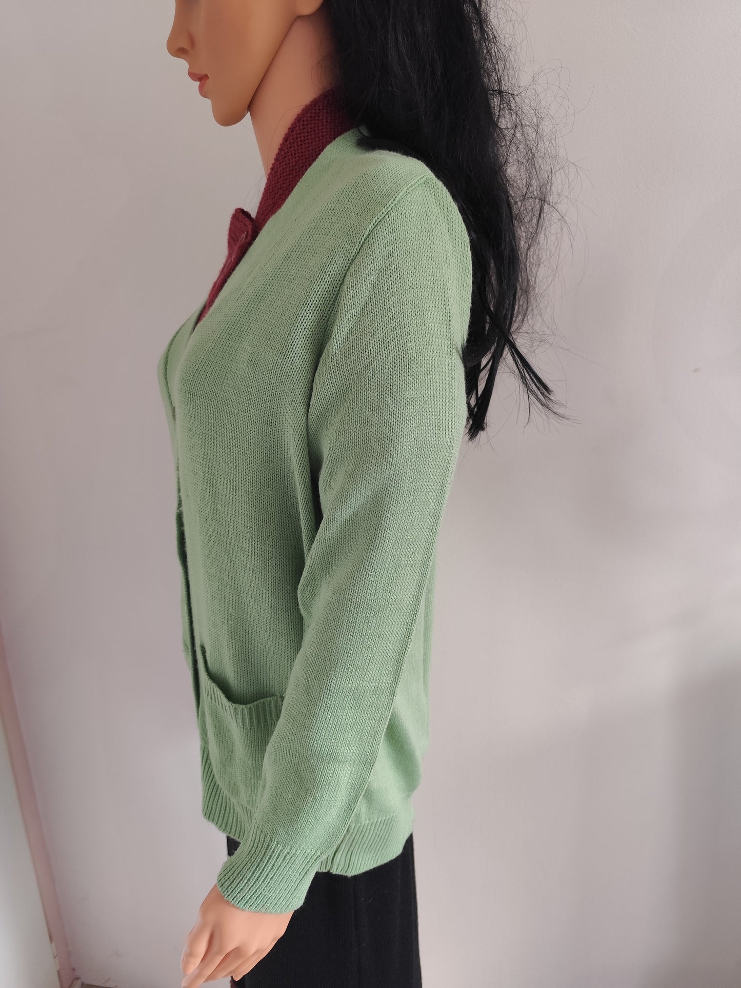 Grand gilet vert amande – Damart - Taille 38/40
