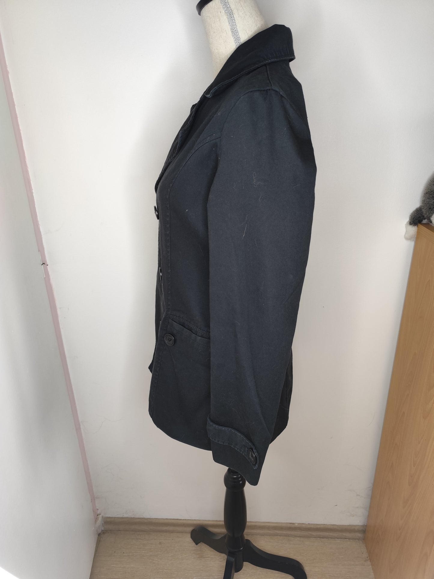 Blazer long noir Toumaï – Chic structuré et polyvalent  – Taille 42