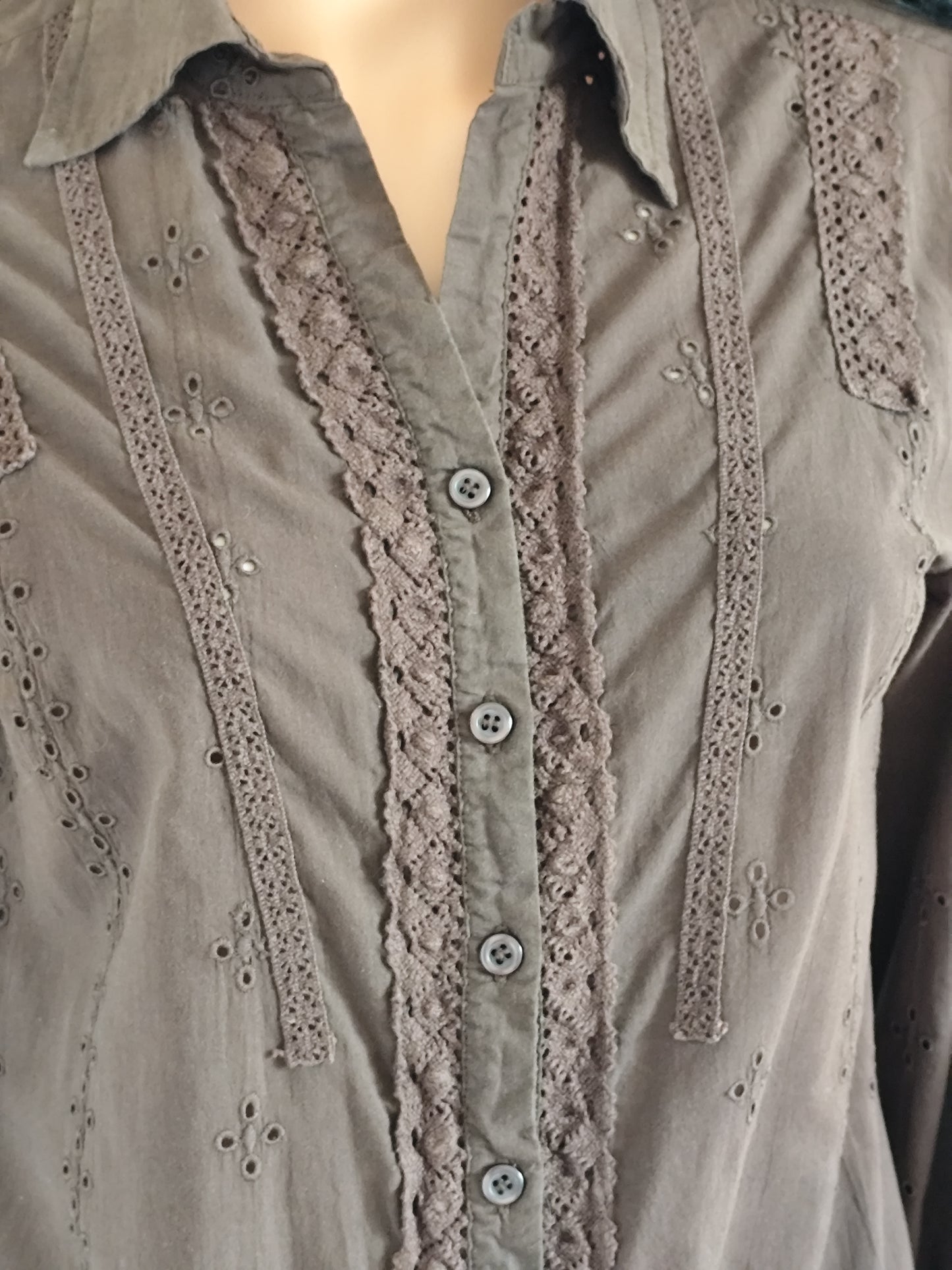 Tunique brodée marron chocolat – Jacqueline Riu – Taille 40